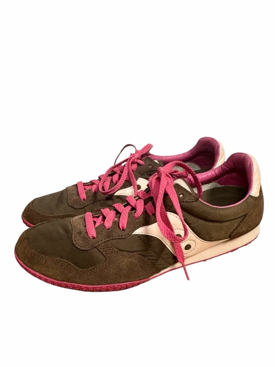 Saucony Shoes - Saucony Bullet Sneakers Women’s 12 Brown Pink Suede Nylon Retro Low Top Running